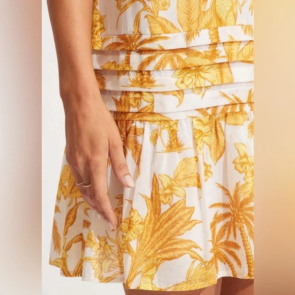 Seafolly Cast Away Tuscan Sun 100% Cotton Beach Cover Up Dress SzM - Picture 9 of 14